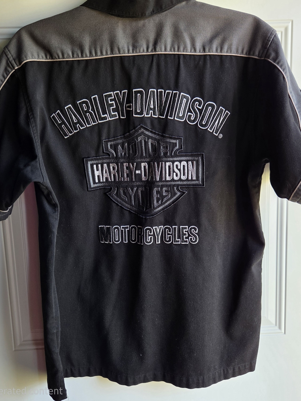 Harley-Davidson Black Short-Sleeve Logo Polo with Gray Trim